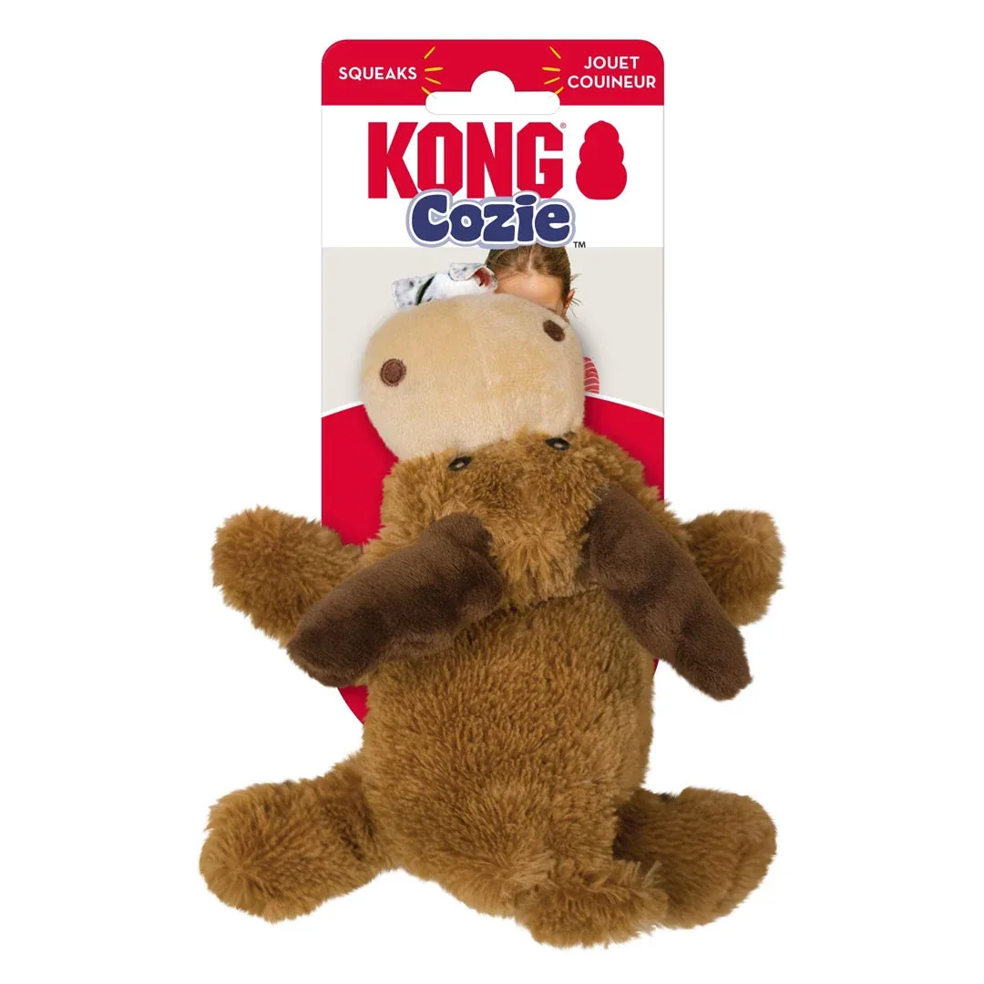 KONG Cozie Marvin Moose Plush Dog Toy, Brown Small - Image 2