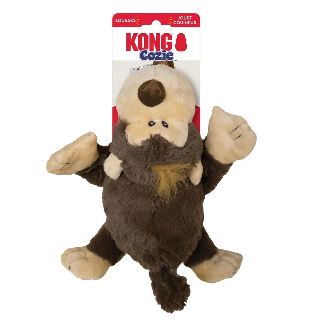 KONG Cozie Spunky Monkey Plush Dog Toy, Brown Medium - Image 2