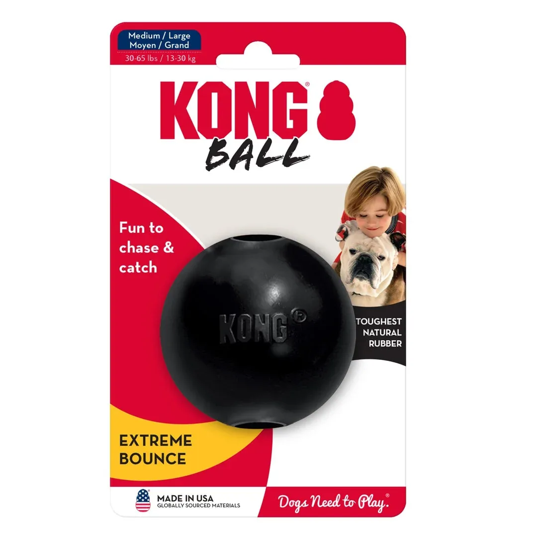 KONG Extreme Ball Dog Toy, Black Medium/Large - Image 2