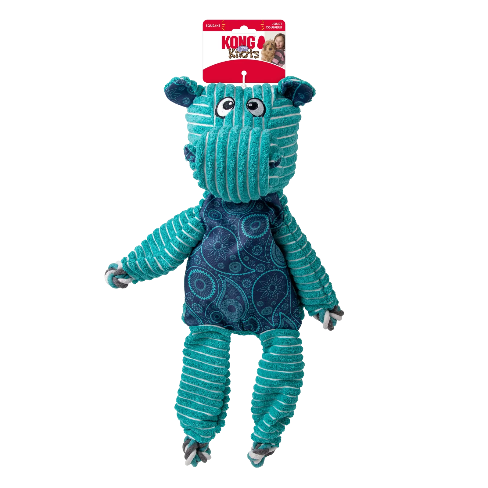 KONG Floppy Knots Dog Toy Hippo X-Large