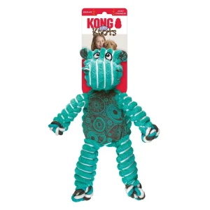 KONG Floppy Knots Hippo Dog Toy, Green Medium/Large