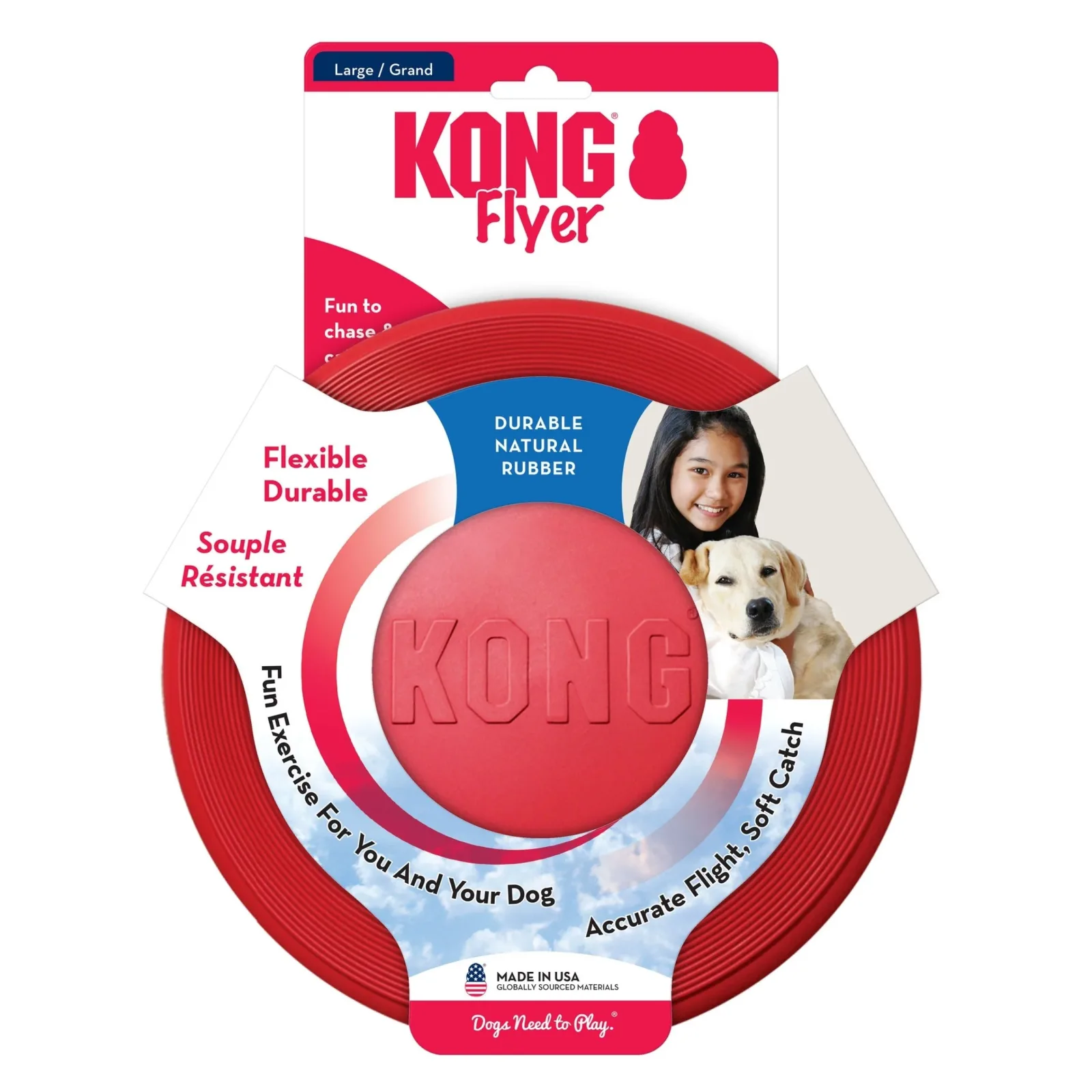 KONG Flyer Dog Toy, Red Large