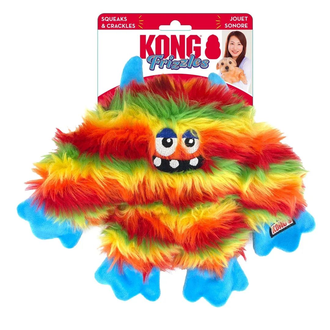 KONG Frizzles Zazzle Plush Dog Toy, Medium, Squeaker & Crinkle