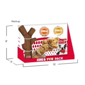 KONG Fun Pack Dog Toy Bundle, Medium, 5-Count Variety Set