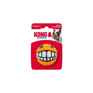 KONG Grinz Puffer Fish Dog Toy, Orange, Small