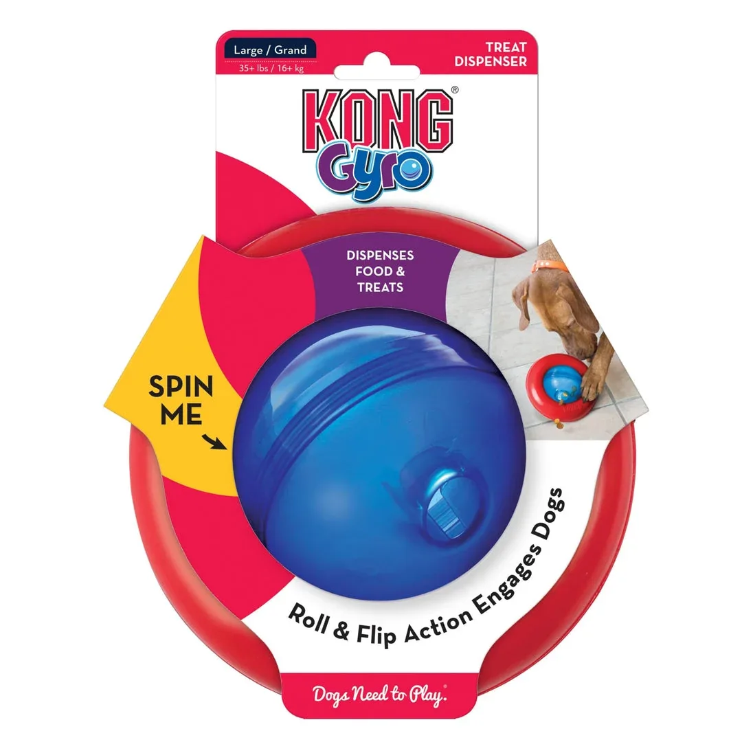 KONG Gyro Treat Dispenser Dog Toy Red/Blue Large - Image 2