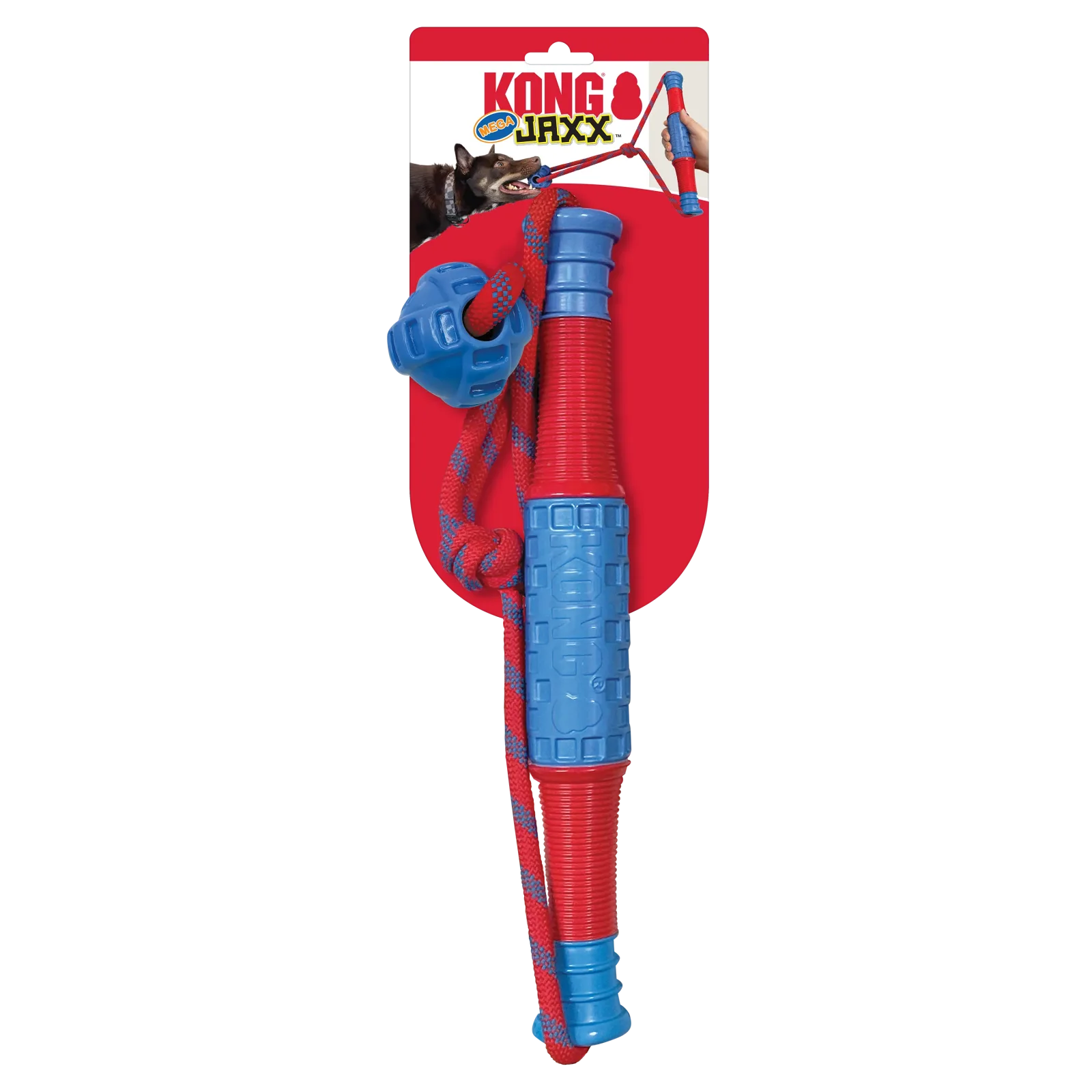 KONG Jaxx Mega Tug Dog Toy - Blue & Red