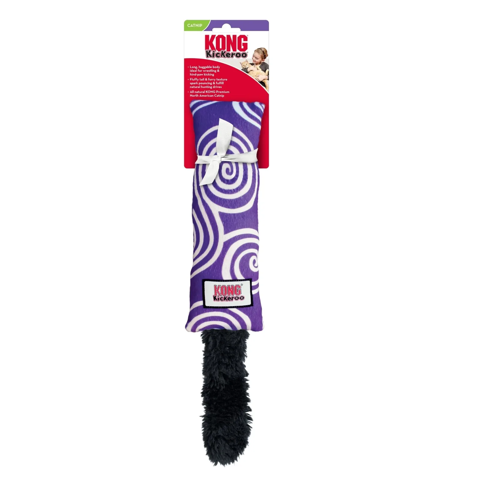 KONG Kickeroo Plush Swirl Pattern Catnip Cat Toy Assorted - Image 2
