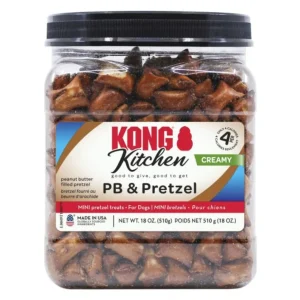 KONG Kitchen Creamy PB & Pretzel Dog Treats PB & Pretzel, 18 oz