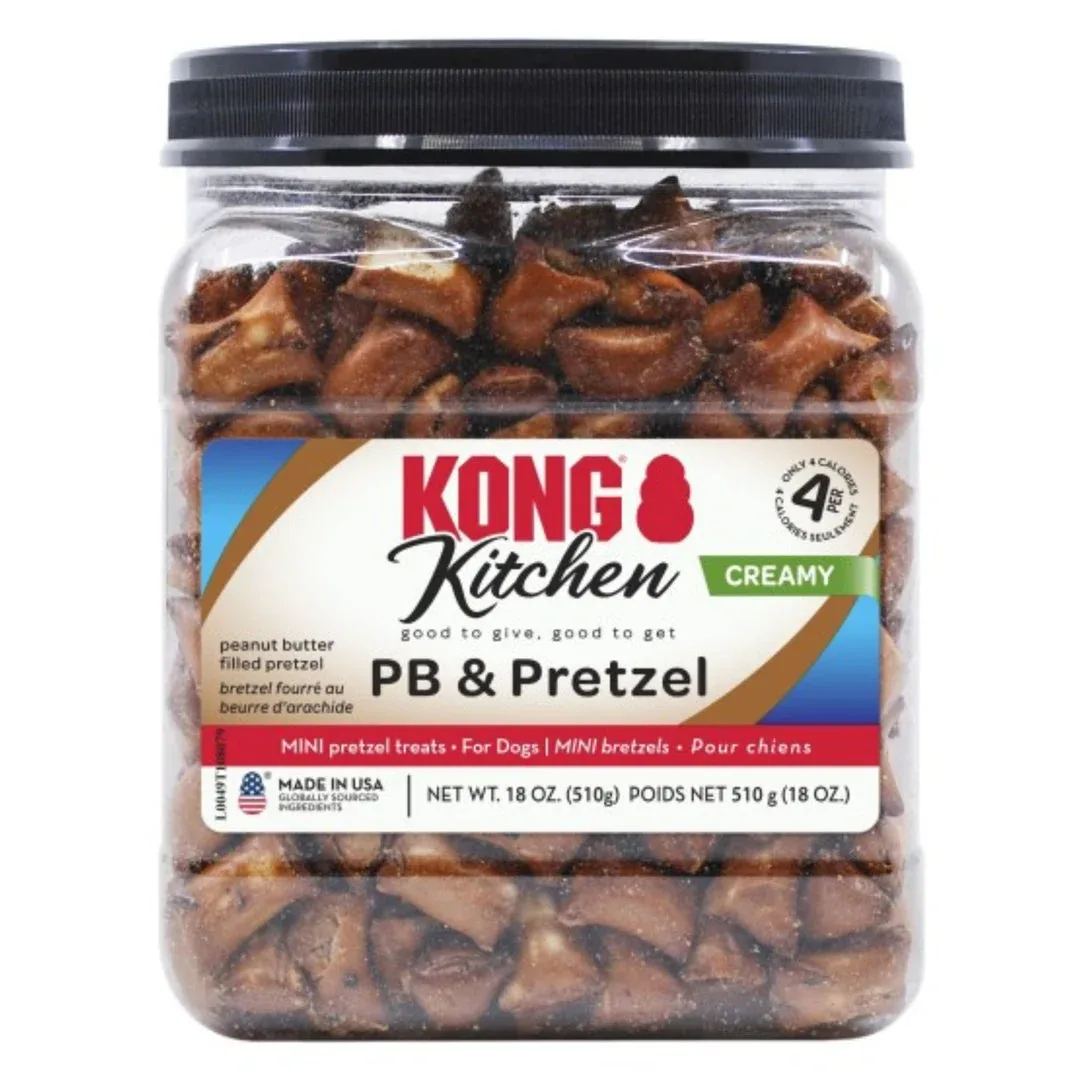 KONG Kitchen Creamy PB & Pretzel Dog Treats PB & Pretzel, 18 oz