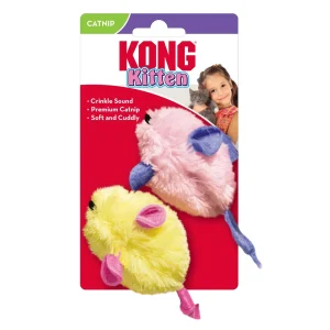 KONG Kitten Plush Catnip Mice Cat Toy Assorted, 2-Count