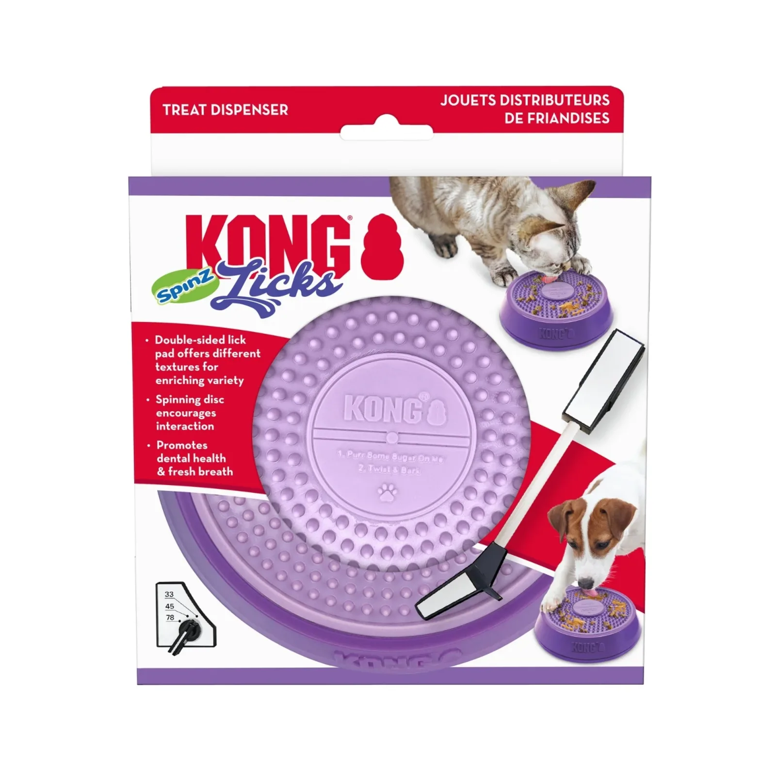 KONG Licks Spinz Dog Treat Dispenser Small