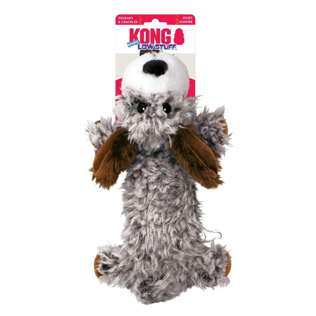 KONG Low Stuff Scruffs Plush Dog Toy Dark, Brown Large