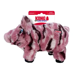 KONG Low Stuff Stripes Pig Dog Toy - Medium
