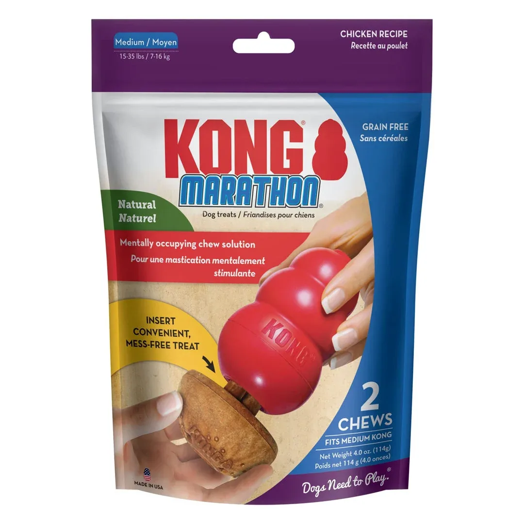 KONG Marathon Dog Treats Chicken 2-Count, Medium