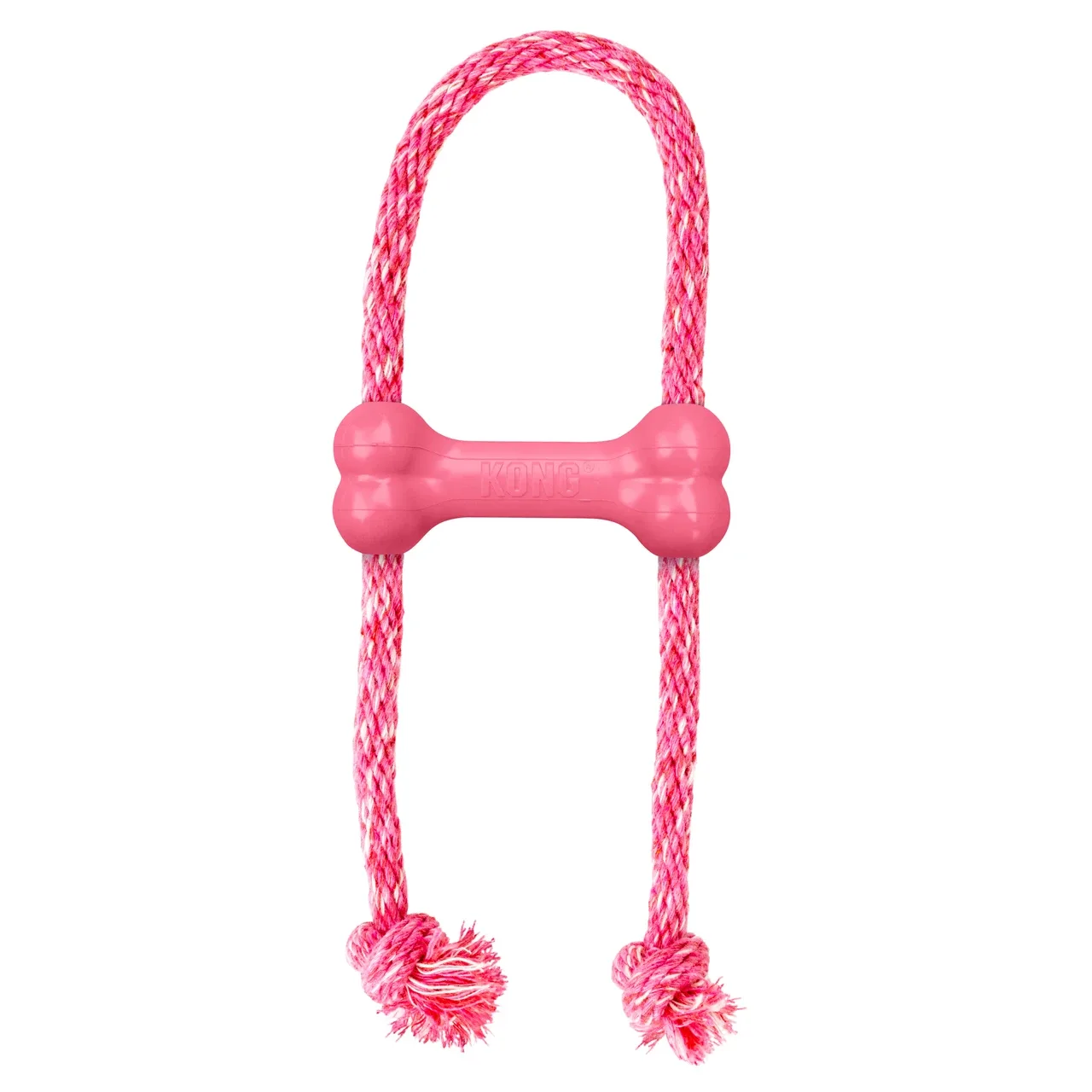 KONG Puppy Goodie Bone w/ Rope Pink