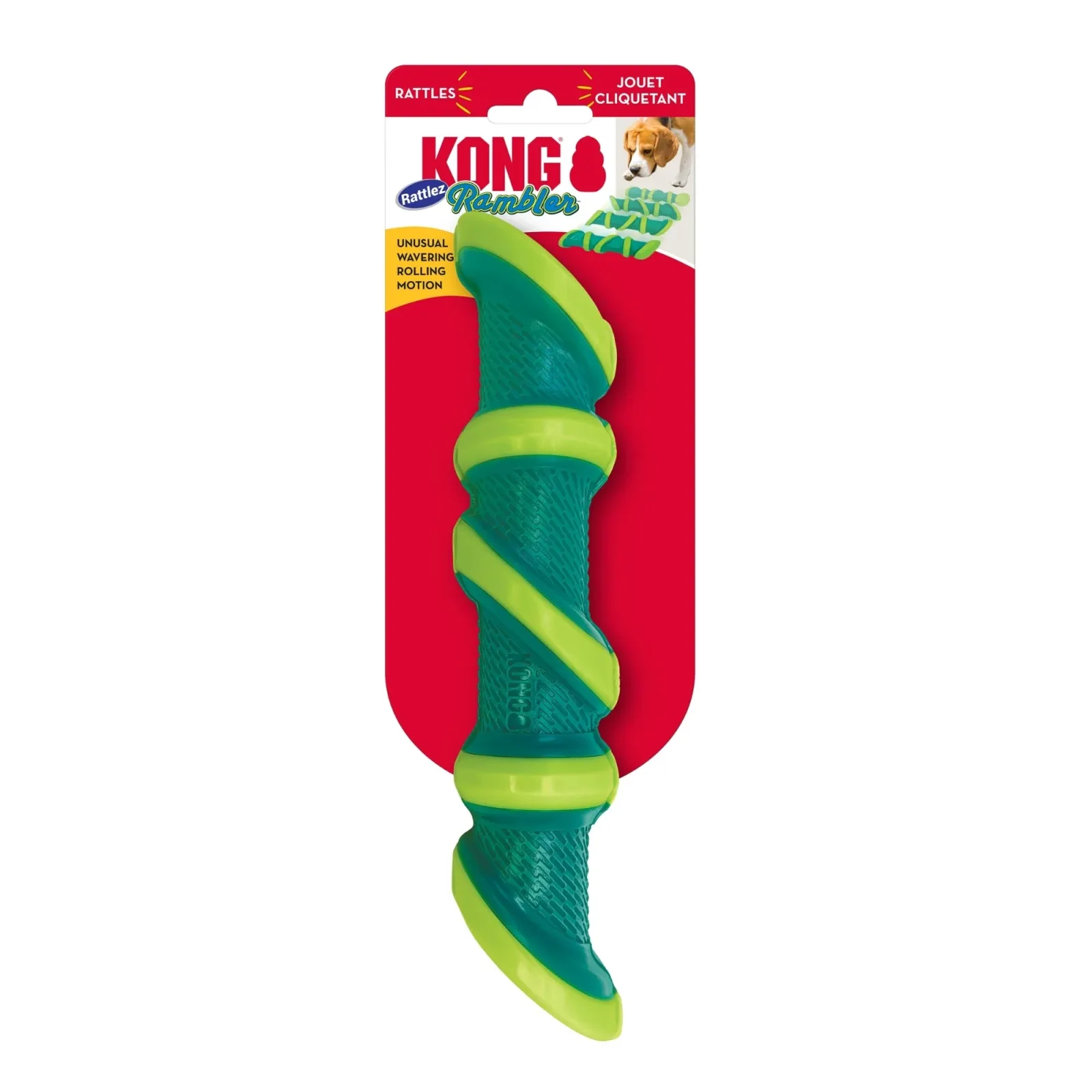 KONG Rambler Rattlez Dog Toy Stick, Large, 2-Count