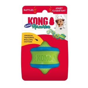 KONG Rambler Rattlez Dog Toy Swirl Ball, Medium, 2-Count
