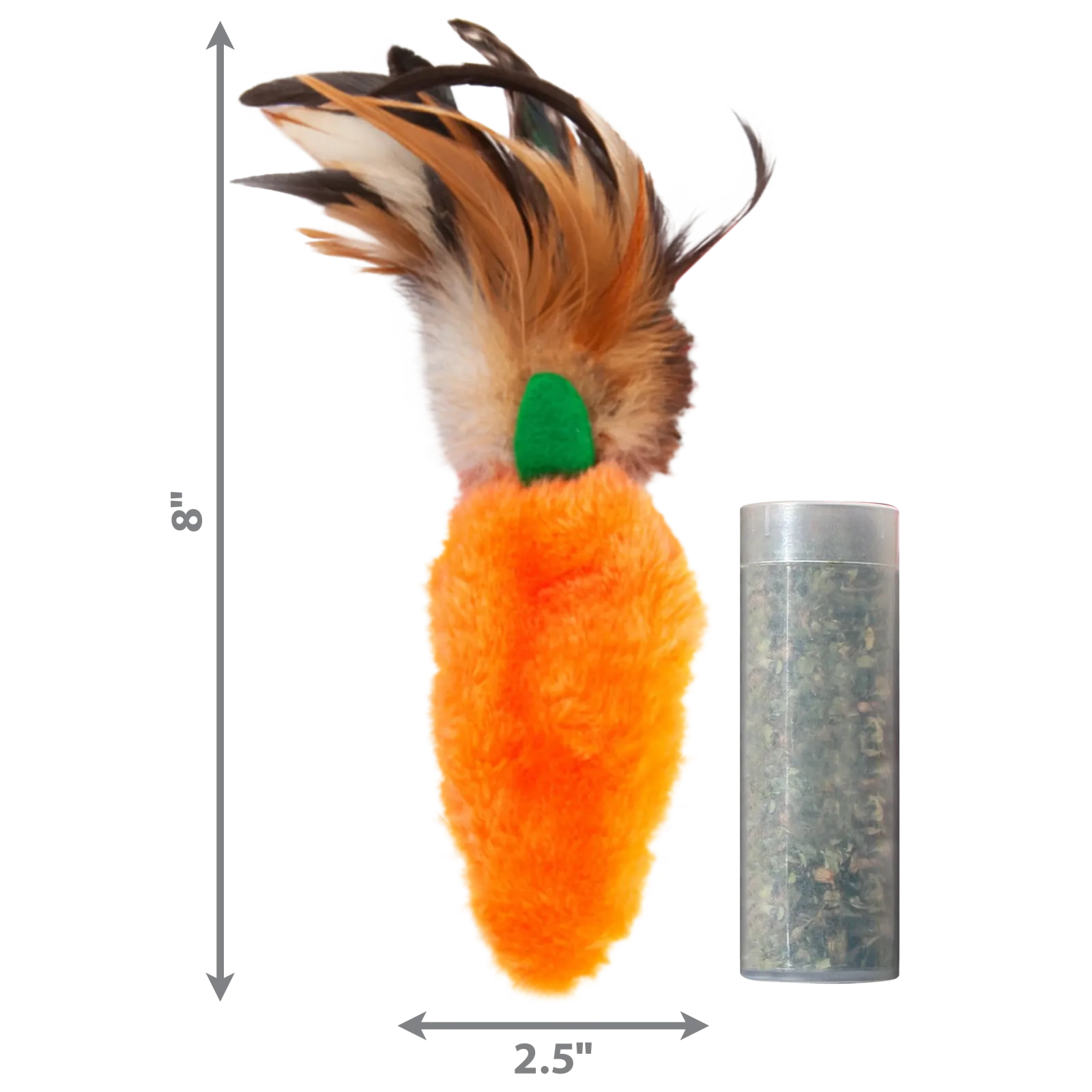 KONG Refillables Catnip Carrot with Feather Cat Toy Orange - Image 2