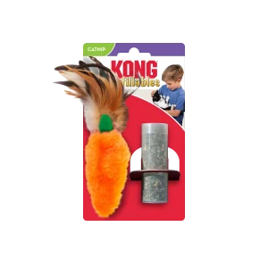 KONG Refillables Catnip Carrot with Feather Cat Toy Orange