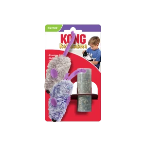 KONG Refillables Catnip Purple and Frosty Mice Cat Toy Purple, Frosty Grey, 2-Count