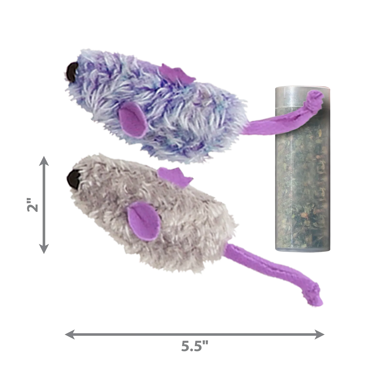 KONG Refillables Catnip Purple and Frosty Mice Cat Toy Purple, Frosty Grey, 2-Count - Image 2