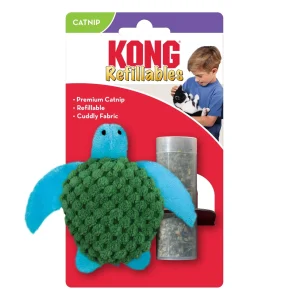 KONG Refillables Catnip Turtle Cat Toy Green