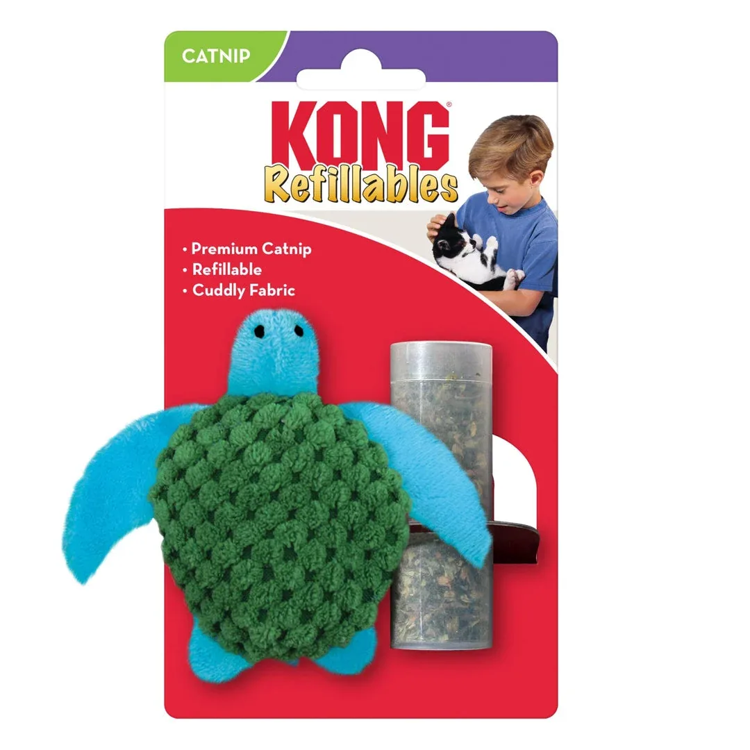 KONG Refillables Catnip Turtle Cat Toy Green - Image 2
