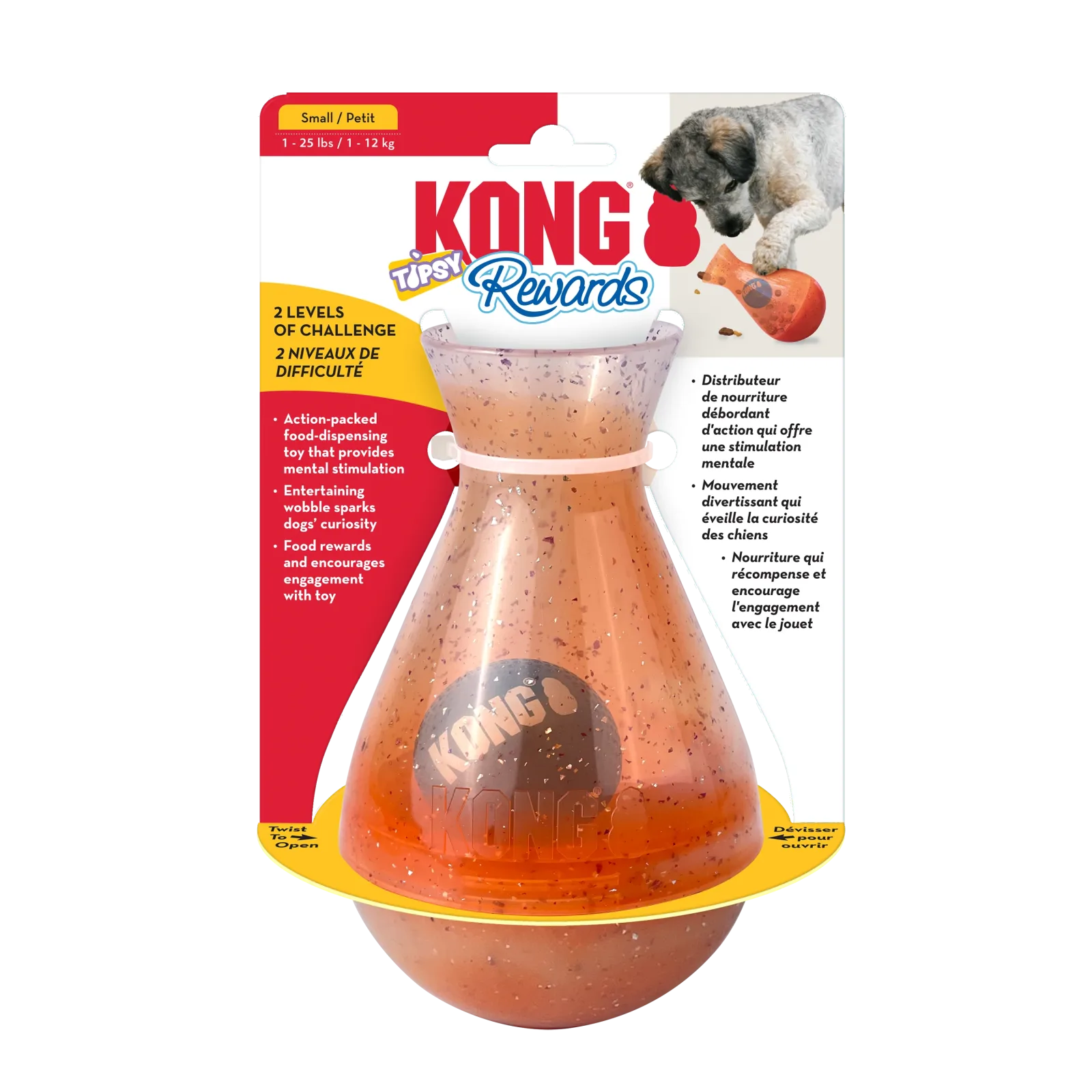 KONG Rewards Tipsy Treat Dispenser Dog Toy Small