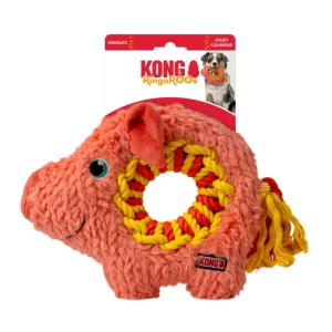 KONG Ringaroos Dog Toy Pig, Medium