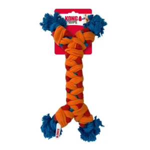 KONG Rope Rally Bone Red/Orange/Blue Medium