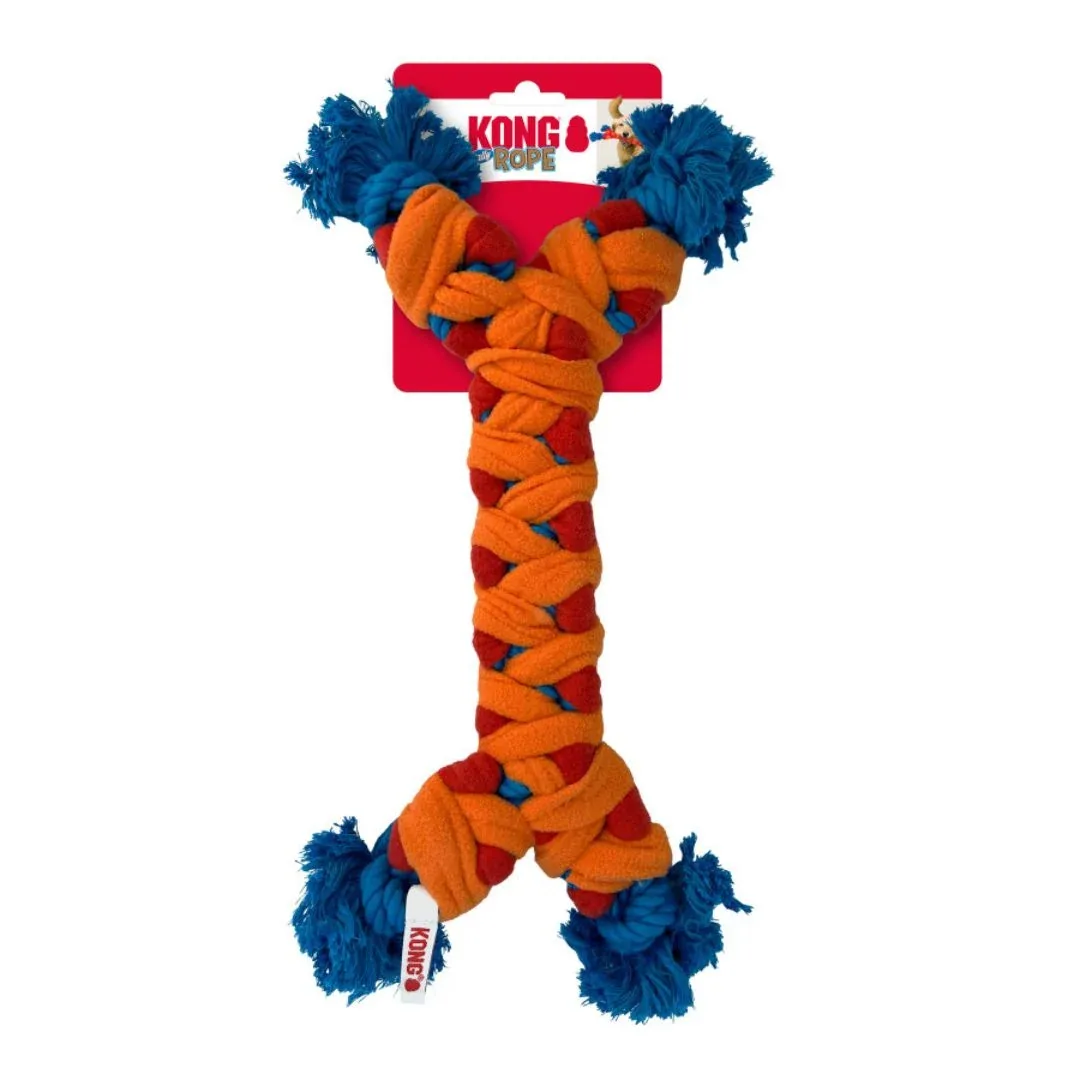 KONG Rope Rally Bone Red/Orange/Blue Medium
