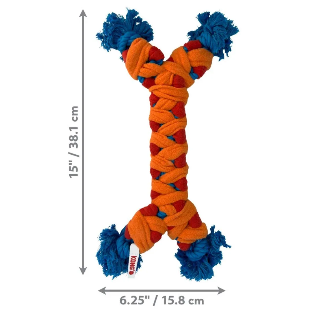 KONG Rope Rally Bone Red/Orange/Blue Medium - Image 2