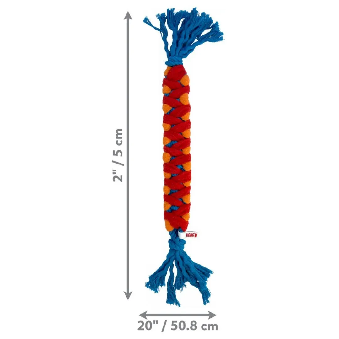 KONG Rope Rally Stick Dog Toy - Medium (Red/Orange/Blue) - Image 2