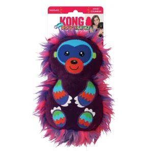 KONG RoughSkinz Suedez Monkey Squeaker Dog Toy - Medium (Purple)