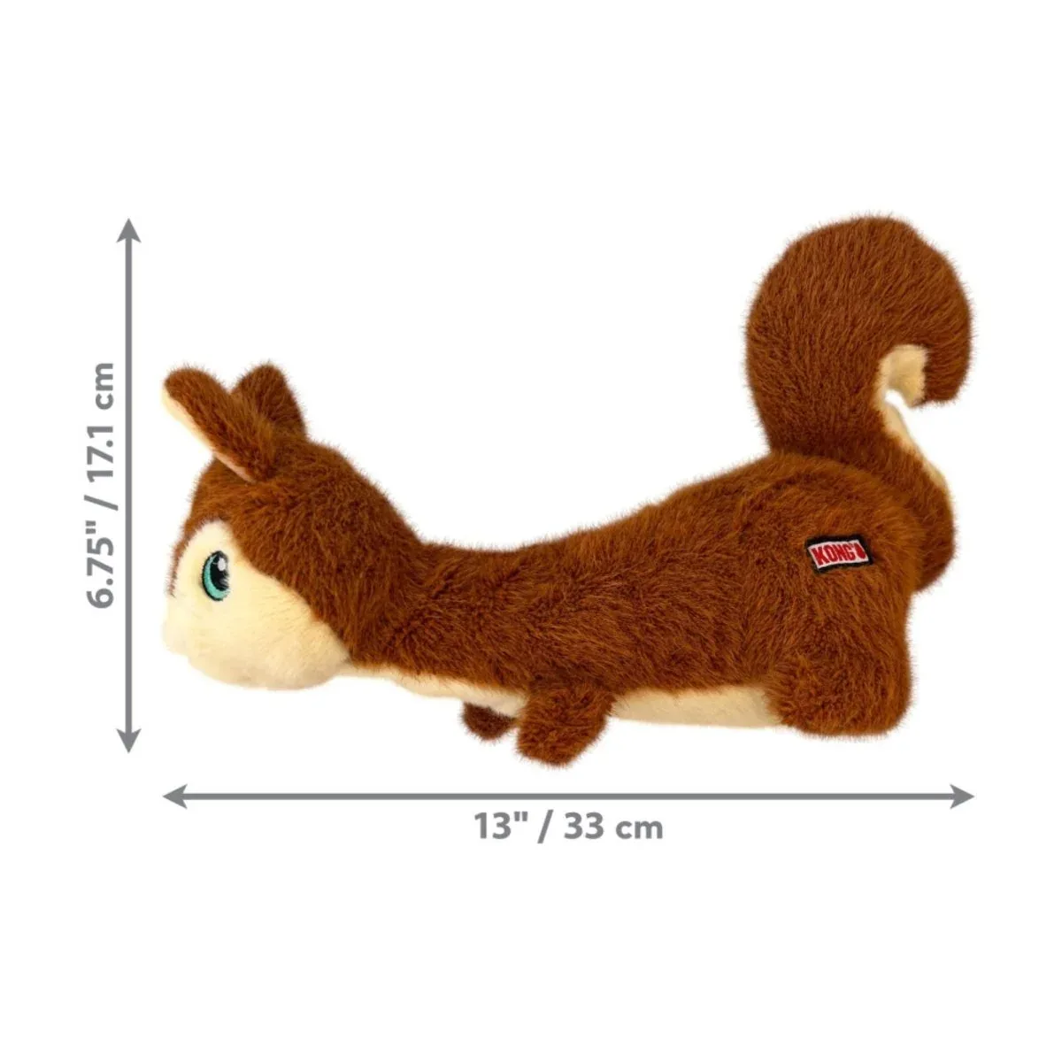 KONG Scruffs Squirrel Plush Squeaker Dog Toy, Medium/Large - Image 2