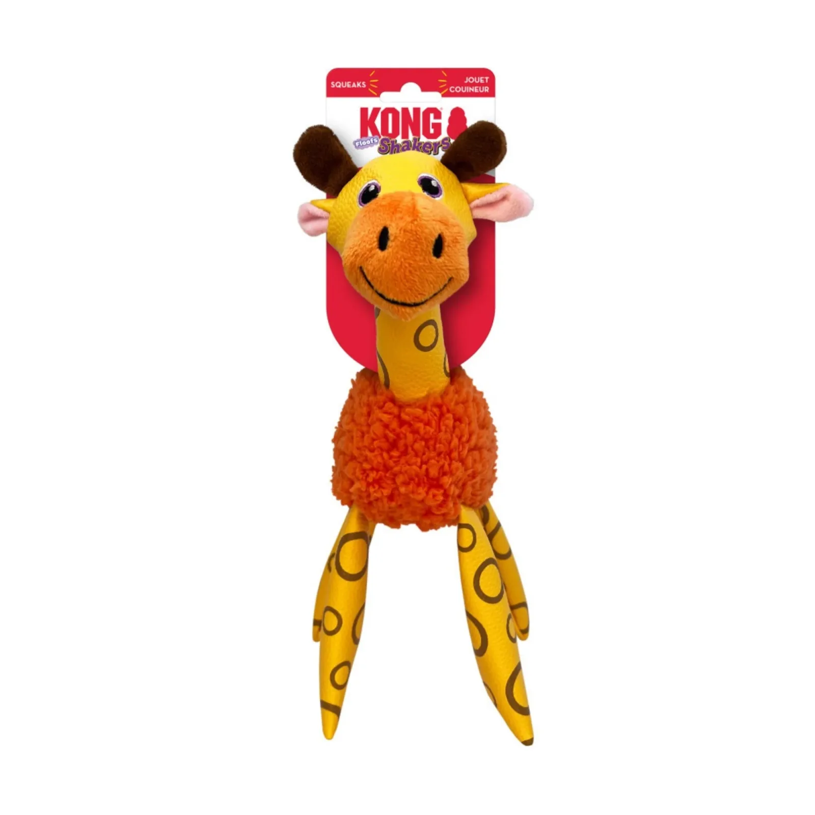 KONG Shakers Floofs Plush Dog Toy Giraffe, Medium