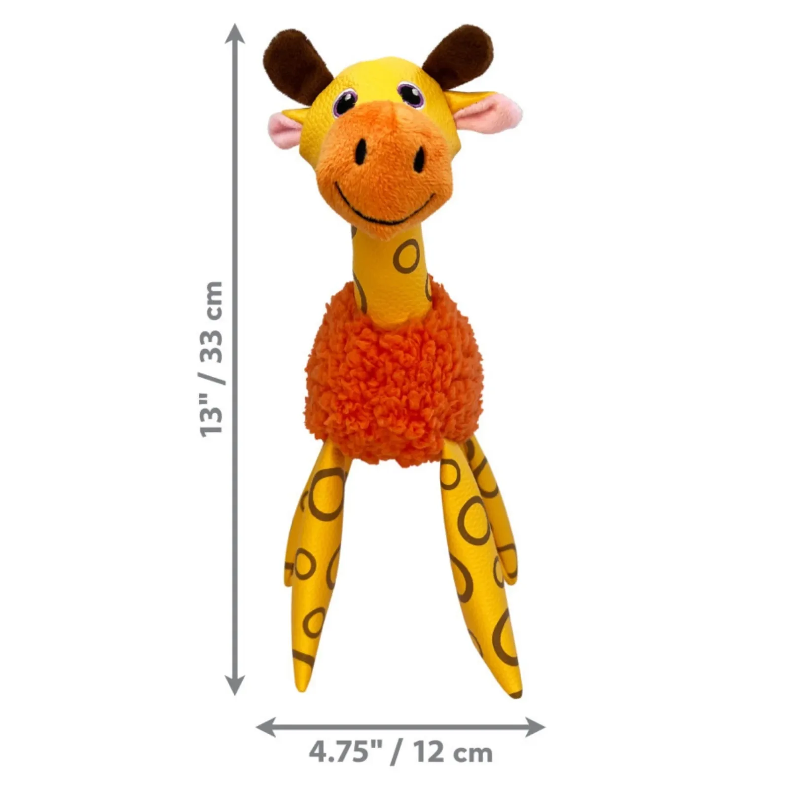 KONG Shakers Floofs Plush Dog Toy Giraffe, Medium - Image 2