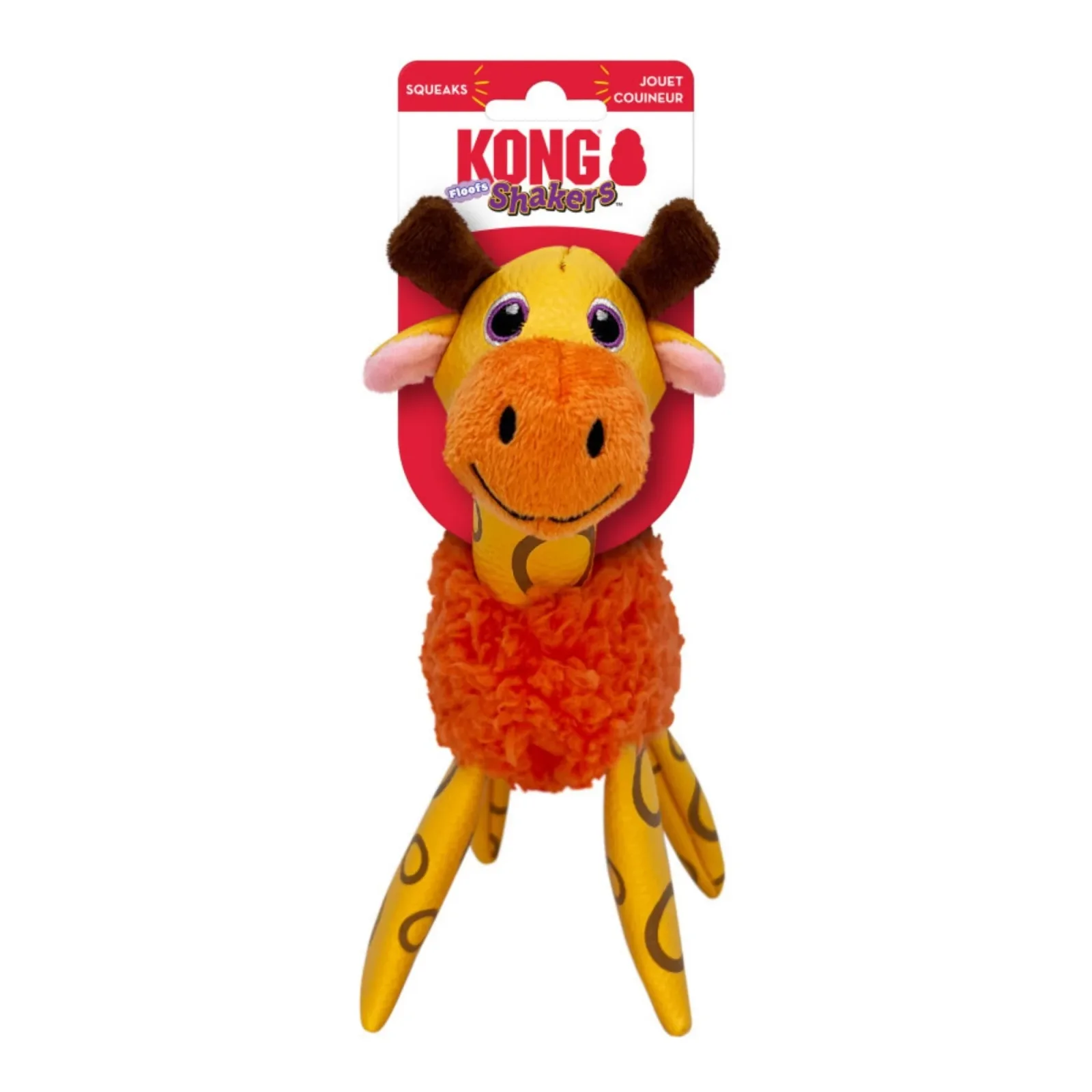 KONG Shakers Floofs Plush Dog Toy Giraffe, X-Small/Small