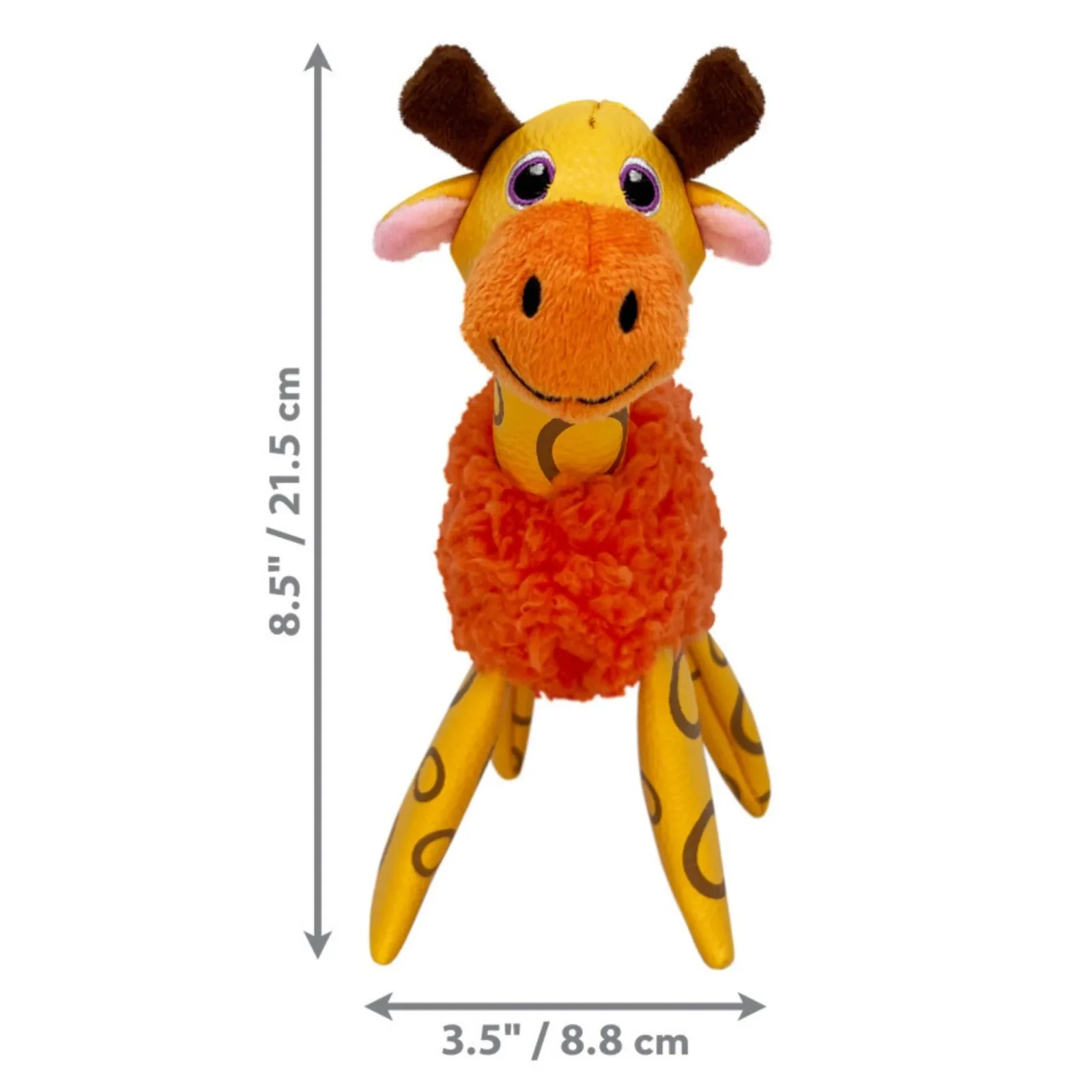 KONG Shakers Floofs Plush Dog Toy Giraffe, X-Small/Small - Image 2