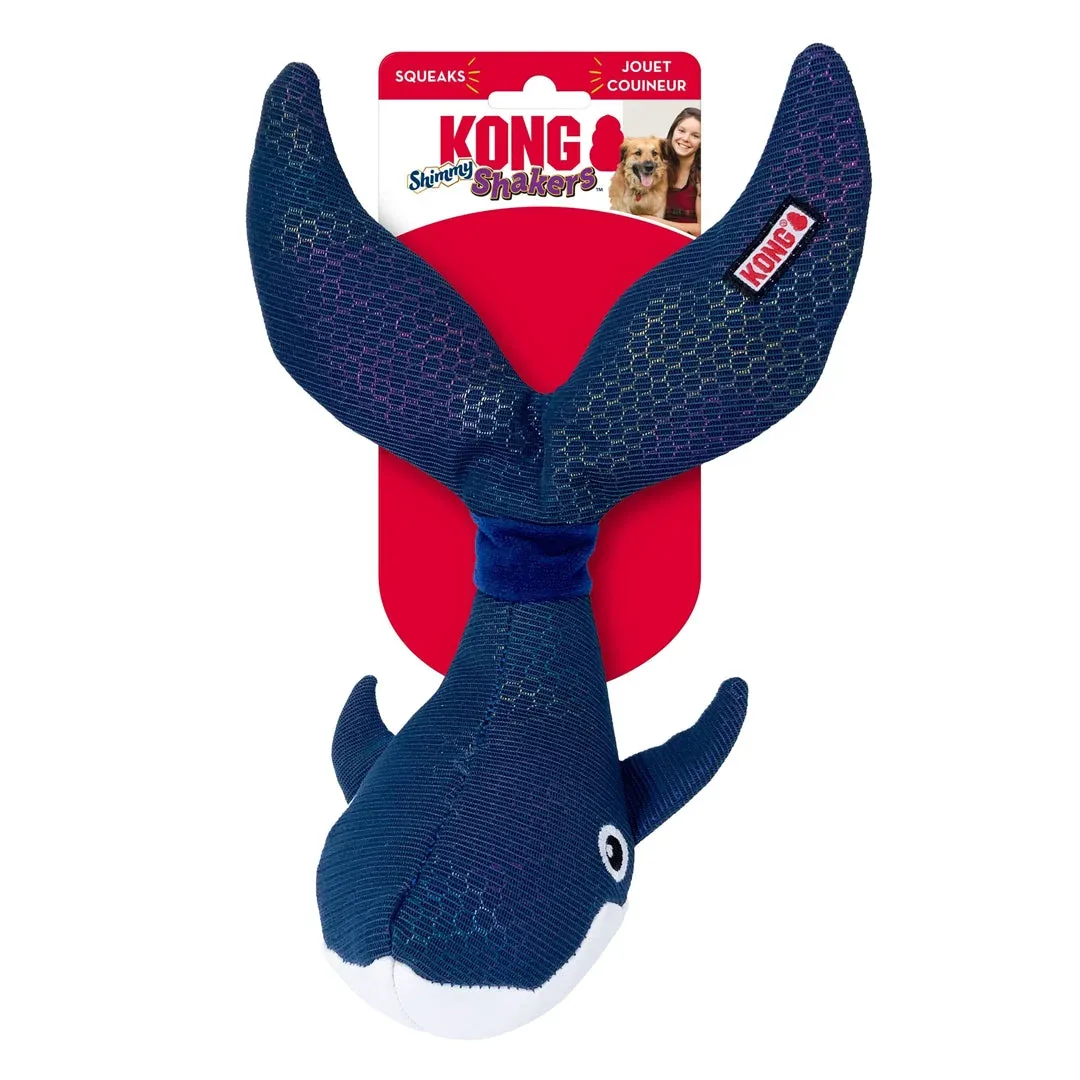 KONG Shakers Shimmy Dog Toy Whale Medium