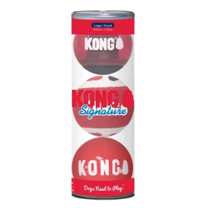 KONG Signature Ball Dog Toy Assorted Large, 3-Count