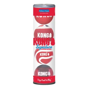 KONG Signature Ball Dog Toy Assorted Medium, 4-Count