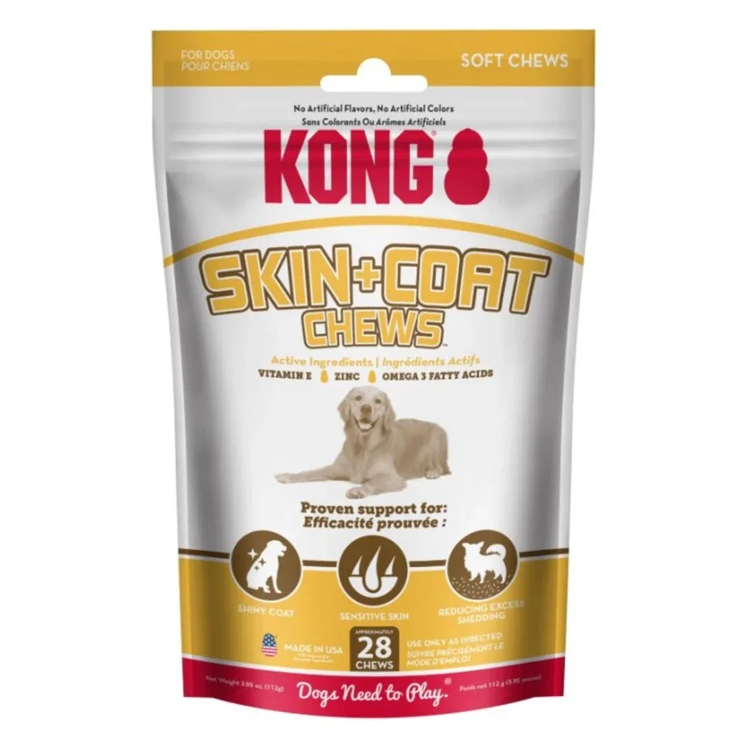 KONG Skin & Coat Soft Chews Dog Treats, 28-Count