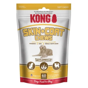 KONG Skin & Coat Soft Chews Dog Treats, 60-Count