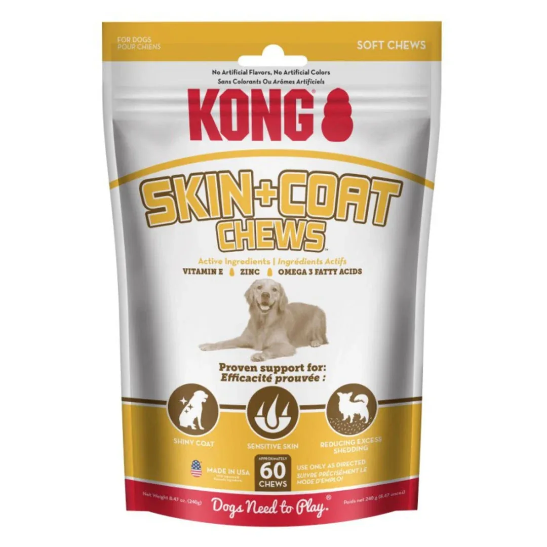 KONG Skin & Coat Soft Chews Dog Treats, 60-Count