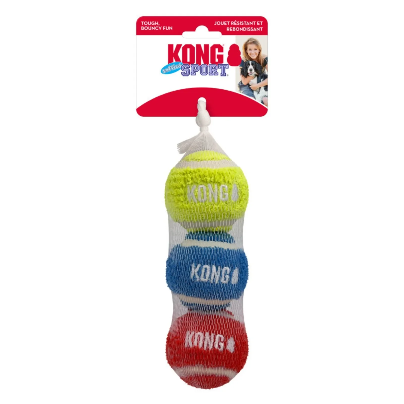 KONG Sport Softies Balls Dog Toy Assorted, Medium, 3-Count