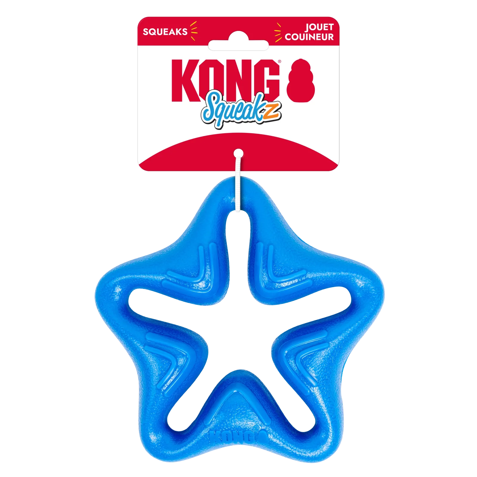 KONG Squeakz Star Dog Toy Blue Medium