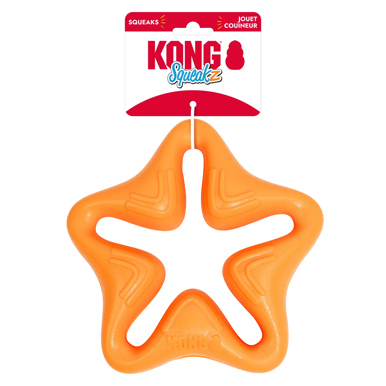 KONG Squeakz Star Dog Toy Orange Large