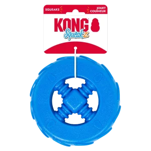KONG Squeakz Wheel Dog Toy Blue Medium